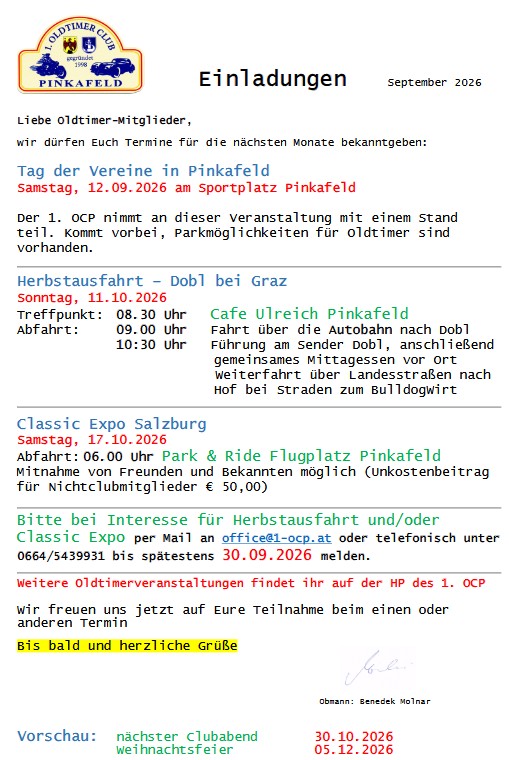 Neue Termine