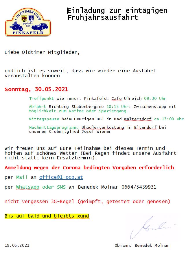 2021-05-30 Frühjahrsausfahrt 2021